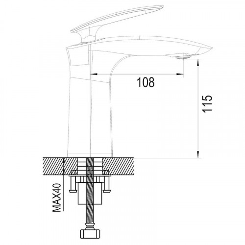 Смеситель для раковины Rose R11H R1101H Черный матовый латунь