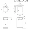 Кухонная мойка Ulgran Quartz Forte 425-09 Асфальт искусственный камень (литьевой мрамор) встраиваемый