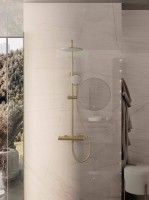 Душевая система Vincea Rondo VSFS-1R0BG Брашированное золото латунь на стену