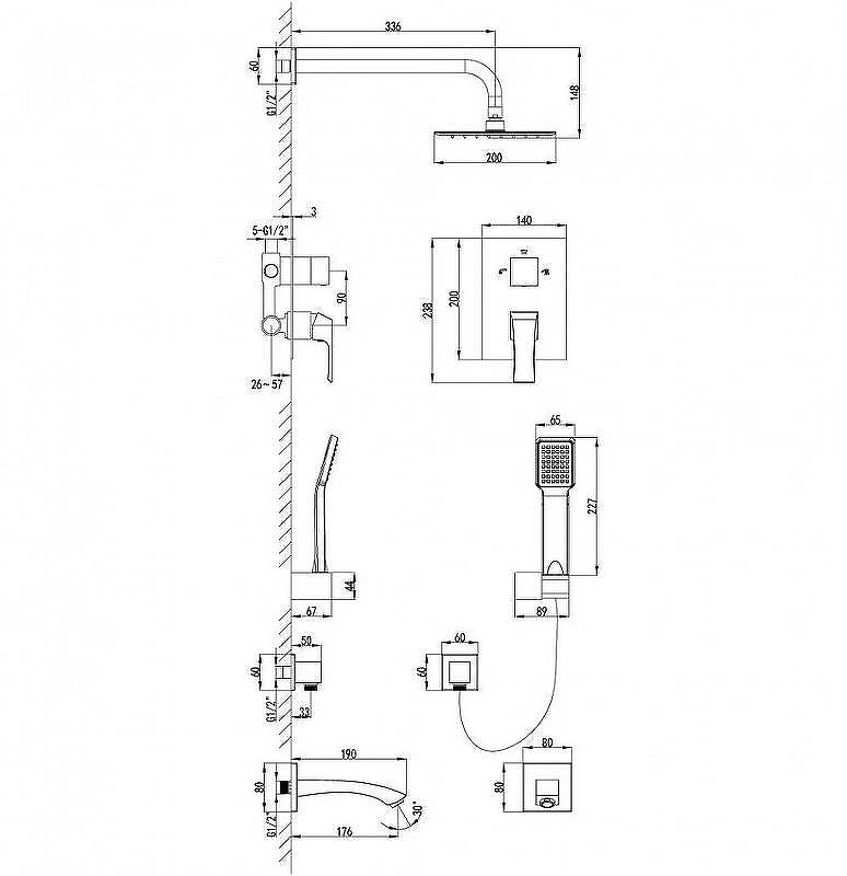 Душевая система Lemark Unit LM4522C Хром