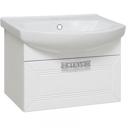 Тумба под раковину Runo Монро 55 00-00000458 подвесная Белая МДФ / ЛДСП