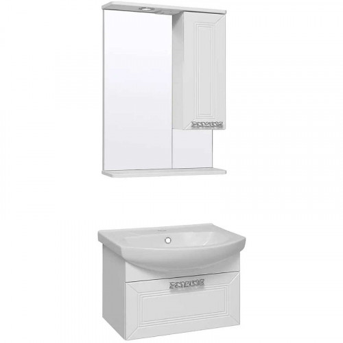 Тумба под раковину Runo Монро 55 00-00000458 подвесная Белая МДФ / ЛДСП