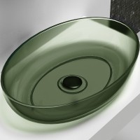 Раковина-чаша Abber Kristall 60 AT2801Vesuvian Оливковая полиэфирная смола накладная