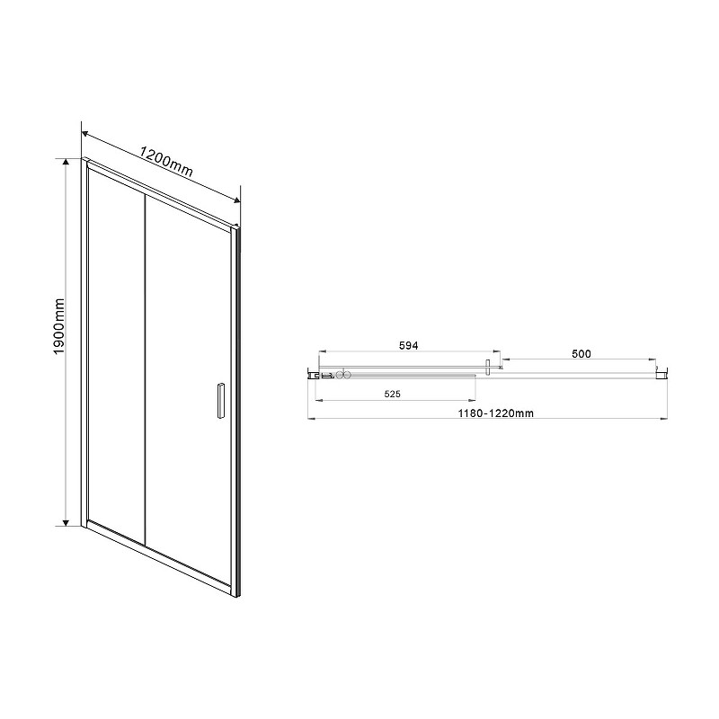 Душевая дверь Vincea Garda 120 VDS-1G120CGB профиль Черный стекло тонированное