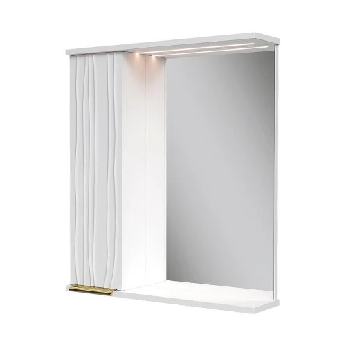 Зеркало со шкафом Volna Lotty Gold 60 L zsLOTTYGD60.L-04 с подсветкой цвет Белый