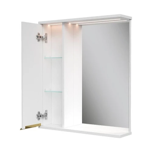 Зеркало со шкафом Volna Lotty Gold 60 L zsLOTTYGD60.L-04 с подсветкой цвет Белый