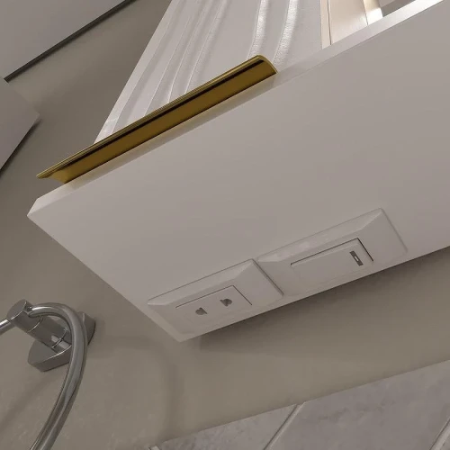 Зеркало со шкафом Volna Lotty Gold 60 L zsLOTTYGD60.L-04 с подсветкой цвет Белый