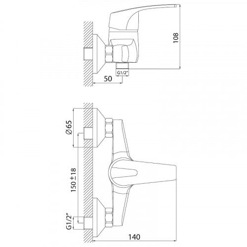 Смеситель для душа Rossinka D40-41 Хром