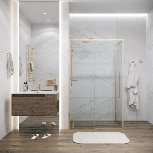 Душевой уголок Grossman Galaxy 140x100 120.K33.01.1410.32.00 профиль Золото сатин стекло прозрачное