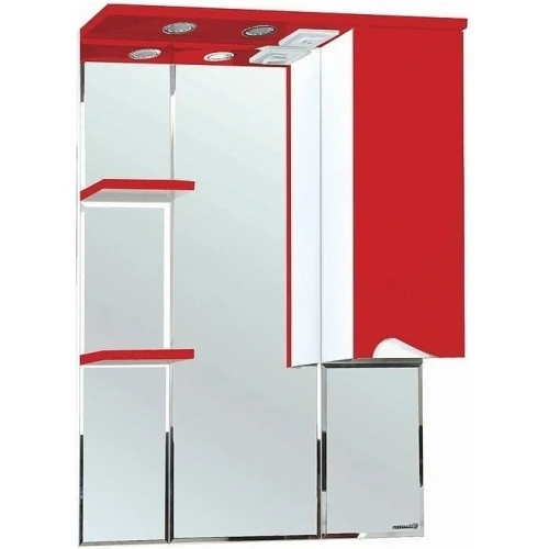Зеркало со шкафом Bellezza Эйфория 80 R 4619113001031 с подсветкой Красное МДФ / ЛДСП, стекло