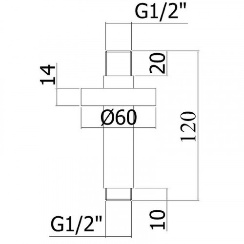 Кронштейн для верхнего душа Paffoni ZSOF064HGSP Золото медовое брашированное латунь на потолок