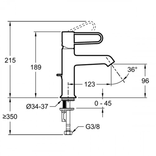 Смеситель для раковины Jacob Delafon Odeon Rive Gauche E21029-GLD-CP Хром Золото латунь