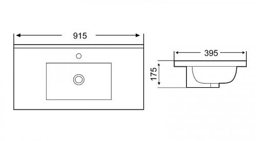 Раковина WeltWasser Deilbach 7517 90 MT-BL 10000005574 Черная матовая фаянс полувстраиваемая