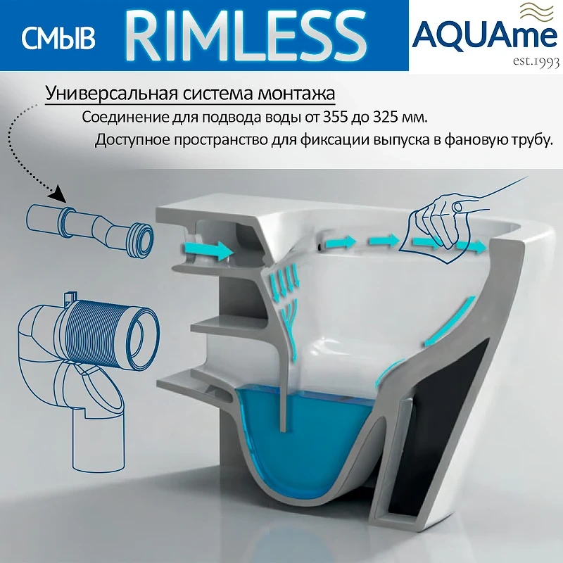 Унитаз AQUAme AQM2011 подвесной Белый глянец с сиденьем Микролифт фаянс подвесной