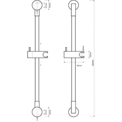 Душевая штанга Bemeta Shower Programme 65 104114112 Хром