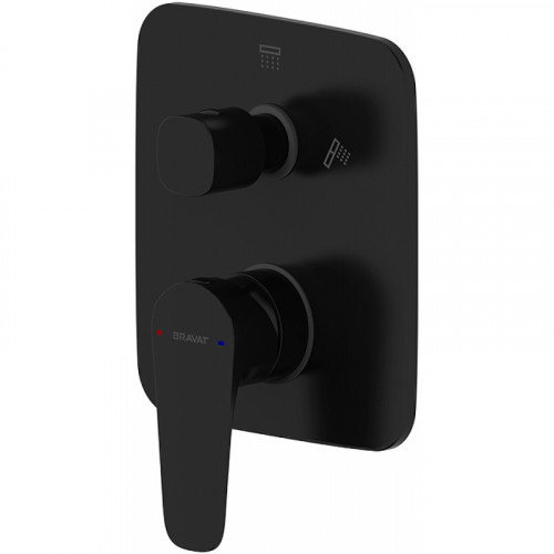 Смеситель для душа Bravat Source PB8173218BW-2-ENG Черный матовый латунь встраиваемый