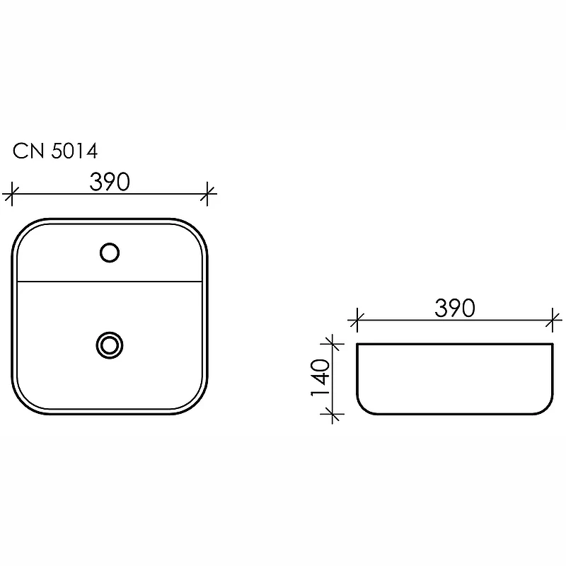 Раковина Ceramicanova Element 39 CN5014 Белая фарфор накладная