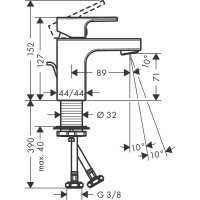 Смеситель для раковины Hansgrohe Vernis Shape 71566000 Хром латунь