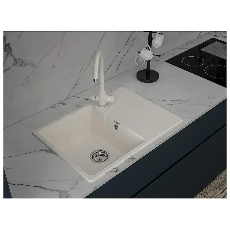 Кухонная мойка GranFest Urban 668L белый цвет Белый