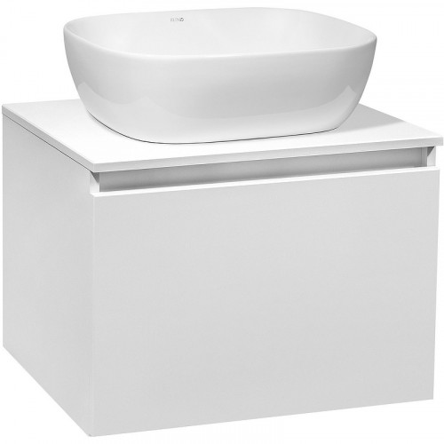 Тумба под раковину Runo Бари 60 00-00001473 подвесная Белая МДФ / ЛДСП