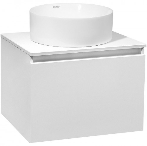 Тумба под раковину Runo Бари 60 00-00001473 подвесная Белая МДФ / ЛДСП
