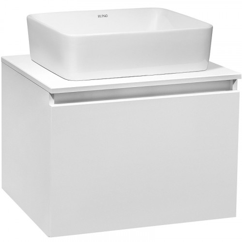 Тумба под раковину Runo Бари 60 00-00001473 подвесная Белая МДФ / ЛДСП