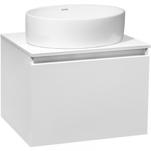 Тумба под раковину Runo Бари 60 00-00001473 подвесная Белая МДФ / ЛДСП