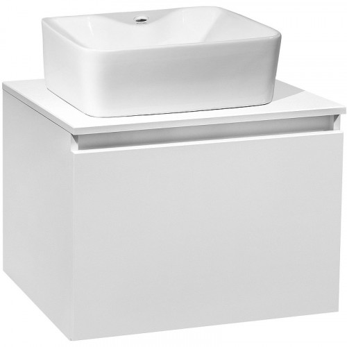 Тумба под раковину Runo Бари 60 00-00001473 подвесная Белая МДФ / ЛДСП