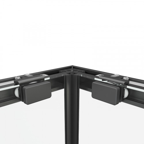 Душевой уголок Black&amp;White S1220-9090GM 90x90 12209090GM профиль оружейная сталь стекло прозрачное