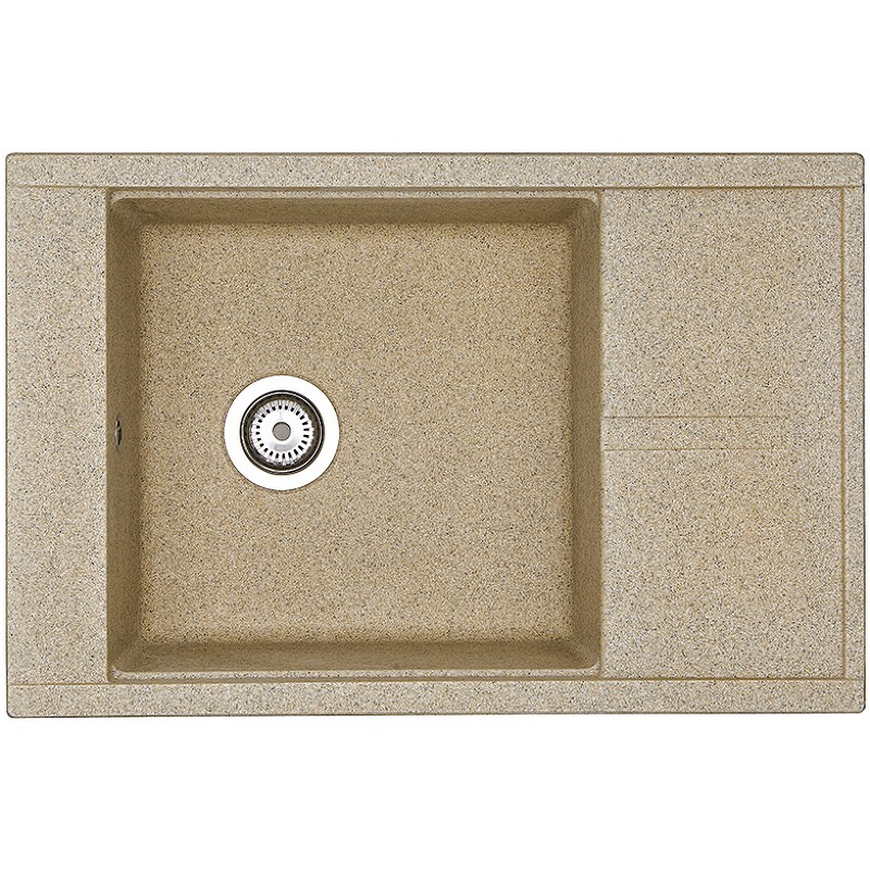 Кухонная мойка Aquaton Делия 78 1A715132DE220 Песочный искусственный камень (литьевой мрамор) встраиваемый