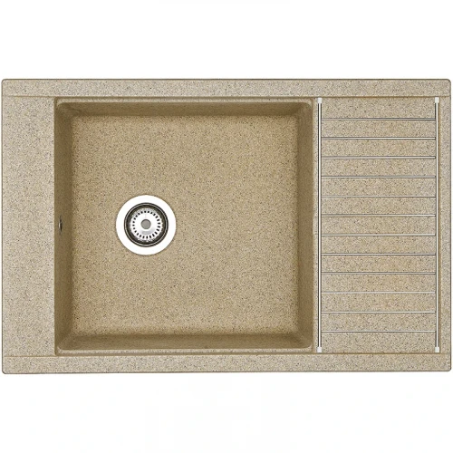 Кухонная мойка Aquaton Делия 78 1A715132DE220 Песочный искусственный камень (литьевой мрамор) встраиваемый