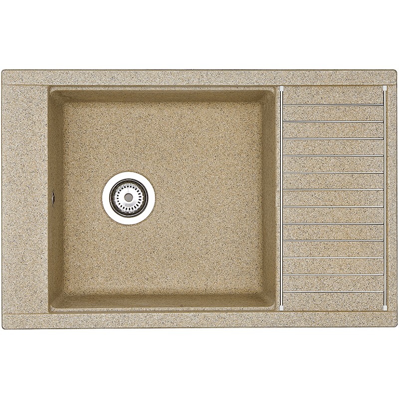 Кухонная мойка Aquaton Делия 78 1A715132DE220 Песочный искусственный камень (литьевой мрамор) встраиваемый