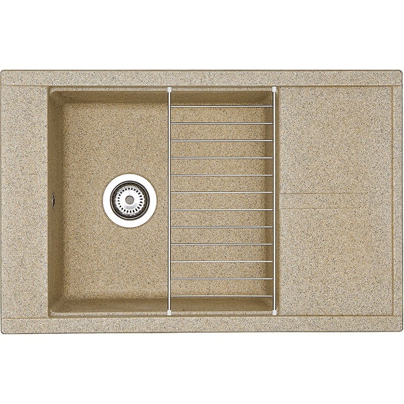 Кухонная мойка Aquaton Делия 78 1A715132DE220 Песочный искусственный камень (литьевой мрамор) встраиваемый