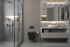 Комплект унитаза Abber Rechteck AC1201MB-AC0105-AC0121MCH с сиденьем Микролифт и клавишей смыва цвет Матовый хром