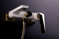 Смеситель для ванны Boheme Venturo 383-W Белый Золото латунь на стену