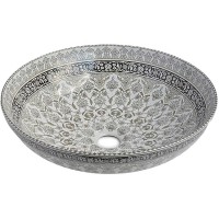 Раковина-чаша Bronze de Luxe Марракеш 40 1008G Белый глянец с декором фаянс накладная