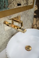 Смеситель для раковины Boheme Venturo 385 Золото латунь встраиваемый