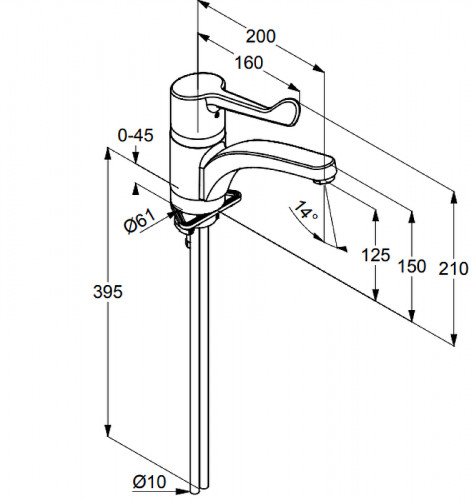 Смеситель для кухни Kludi Medi Care 349080524 Хром латунь