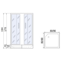 Душевой уголок River Morava 80x80 MT 10000008321 с поддоном