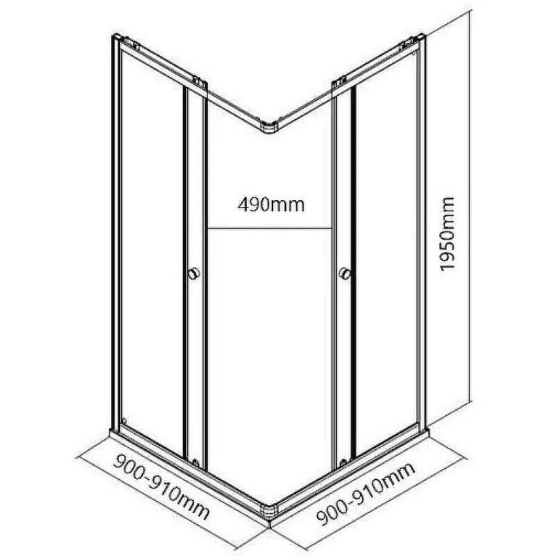 Maybah Glass MGY-1323-5 900x900x1950 раздвижной