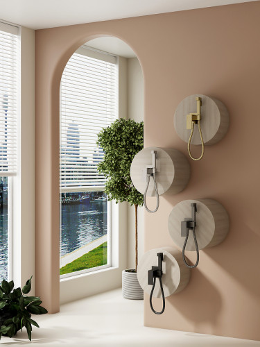 Гигиенический душ со смесителем Splenka S98.52.03 Золото матовое латунь встраиваемый