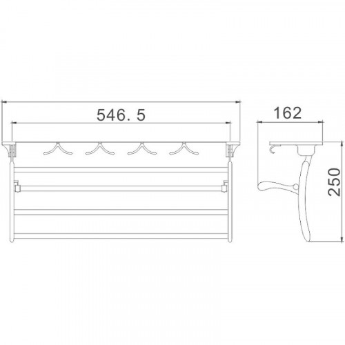 Полка для полотенец Haiba HB805 Хром