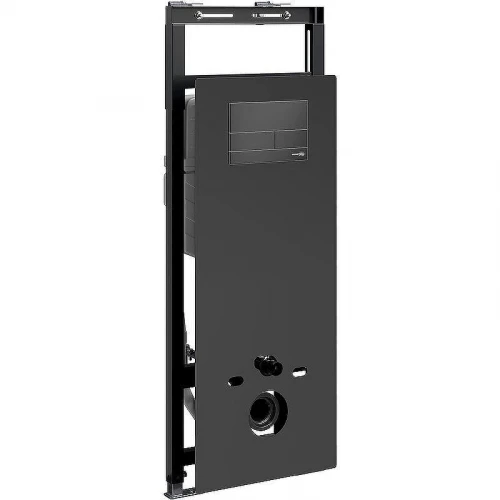 Инсталляция WasserKRAFT Salm 27TLT.010.ME.BL.MB04 для унитаза Черное стекло с Черной матовой клавишей смыва