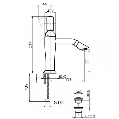 Смеситель для раковины Webert Opera OA830102010 Золото