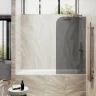 Шторка на ванну Maybah Glass MGV-133-2у 440x1400 в узком профиле Бронза стекло графитовое матовое