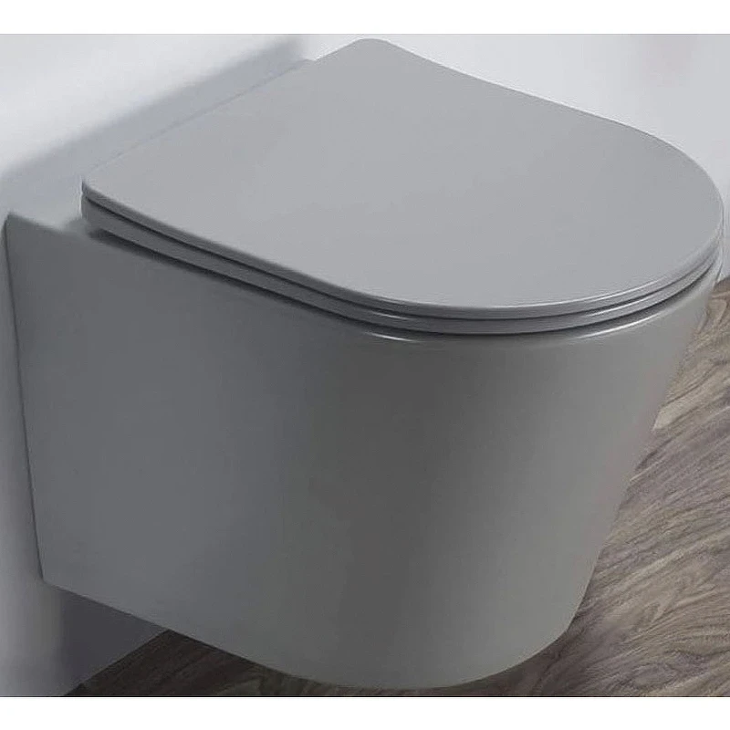 Унитаз CeramaLux B2330-3MH подвесной Серый матовый с сиденьем Микролифт фаянс подвесной
