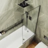 Шторка на ванну Maybah Glass MGV-94-6у 800x1400 в узком профиле Черный стекло сатиновое