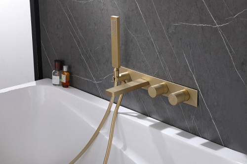 Смеситель для ванны Abber Rund AF8730G Золото матовое латунь встраиваемый