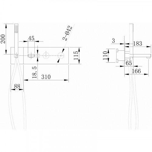 Смеситель для ванны Abber Rund AF8730G Золото матовое латунь встраиваемый