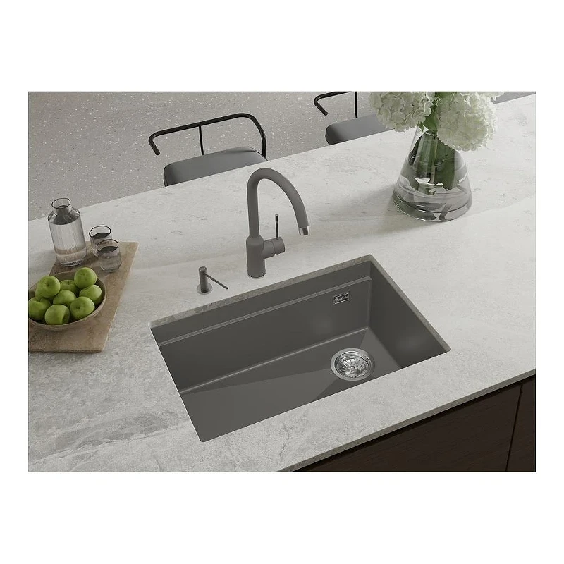 Кухонная мойка Rivelato Lino 65 LN-654-R grigio metallizz цвет Серый металлик